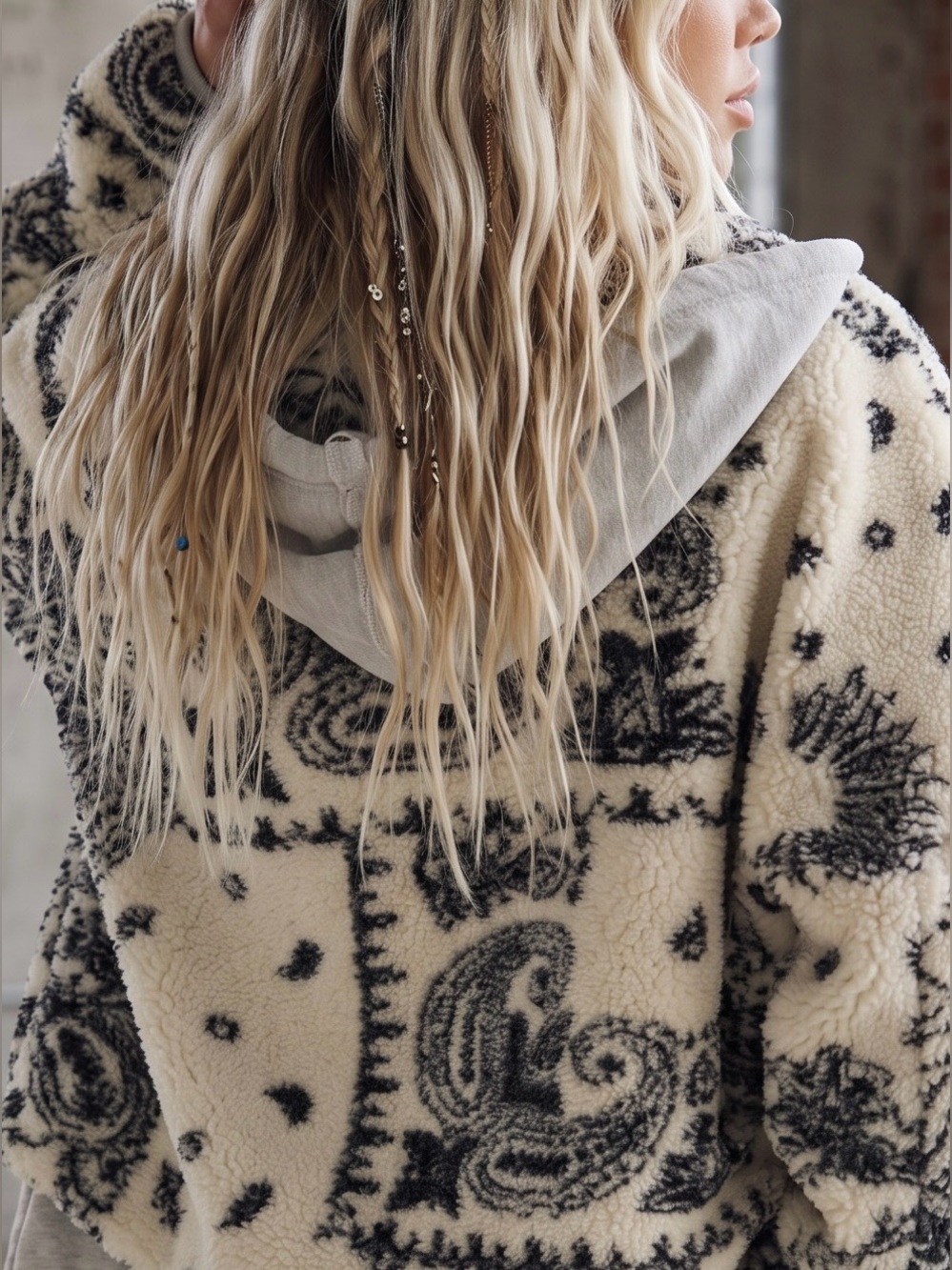 NWT Oli & Hali Bandana Paisley Print Oversized Layered Jacket Coat Shacket - Picture 9 of 9